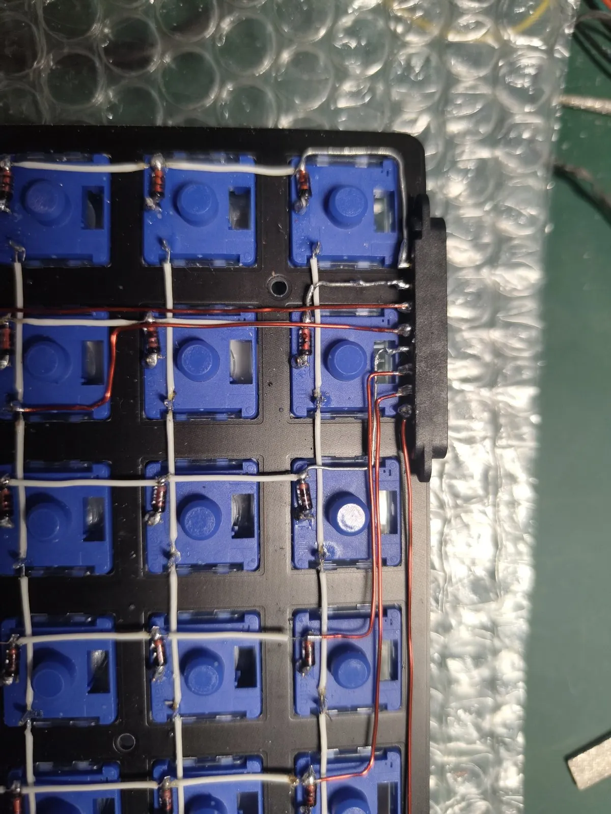 The corner where the signal runs converge on the connector block